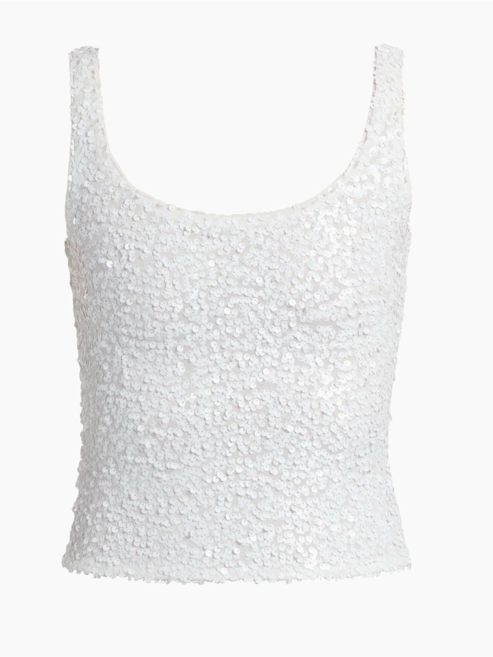 Generation Love White Sequin Scoop-Neck Bodysuit